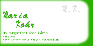 maria kohr business card