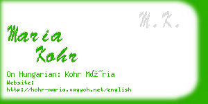 maria kohr business card